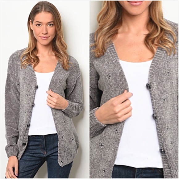 📍FLASHSALE Whimsy Chenille Cardi Sweater Button M - Picture 3 of 5